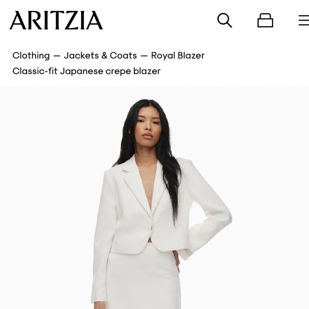 Aritzia Wilfred Light Birch Cropped Royal Blazer Size 6